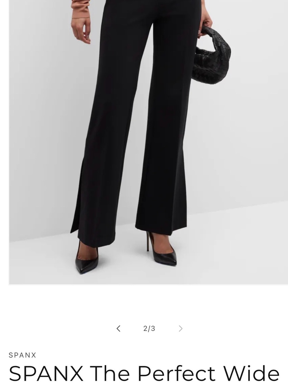 SPANX Wide-Leg Split-Hem Pants in Black